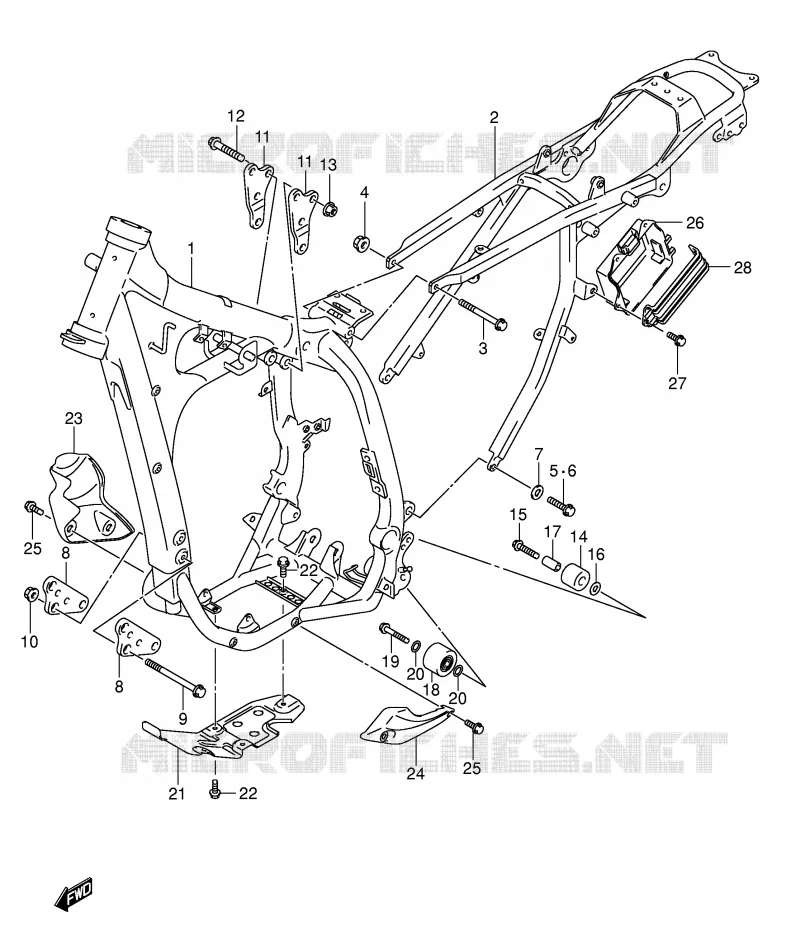 CADRE Suzuki MOTO 400 DR-Z 2008  DR-Z400SK8(E3/E28)