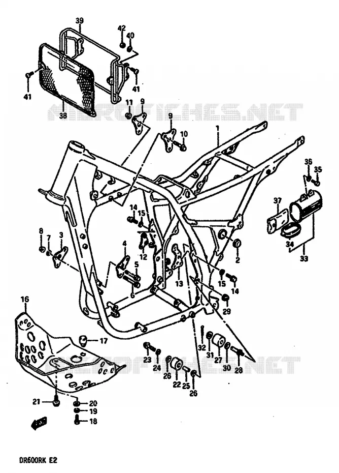 CADRE Suzuki MOTO 600 DR 1987  DR600RH(E2)