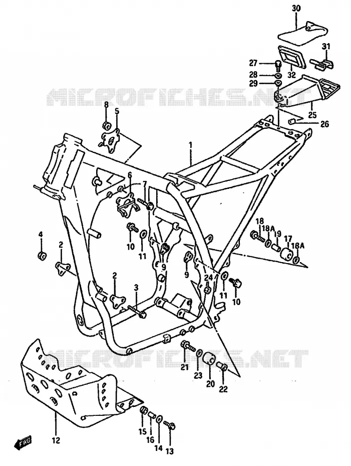 CADRE Suzuki MOTO 750 DR 1989  DR750SUK(J/K)