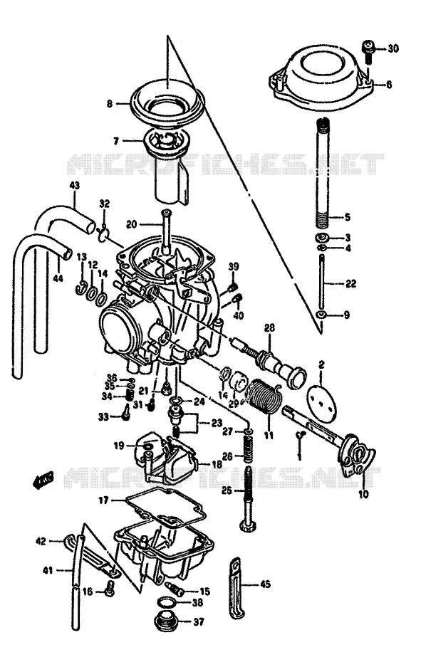 CARBURATEUR (MODELE N/P/R,EXCEPT E24) Suzuki MOTO 350 DR 1992  DR350SHN(L/M/N/P/R)