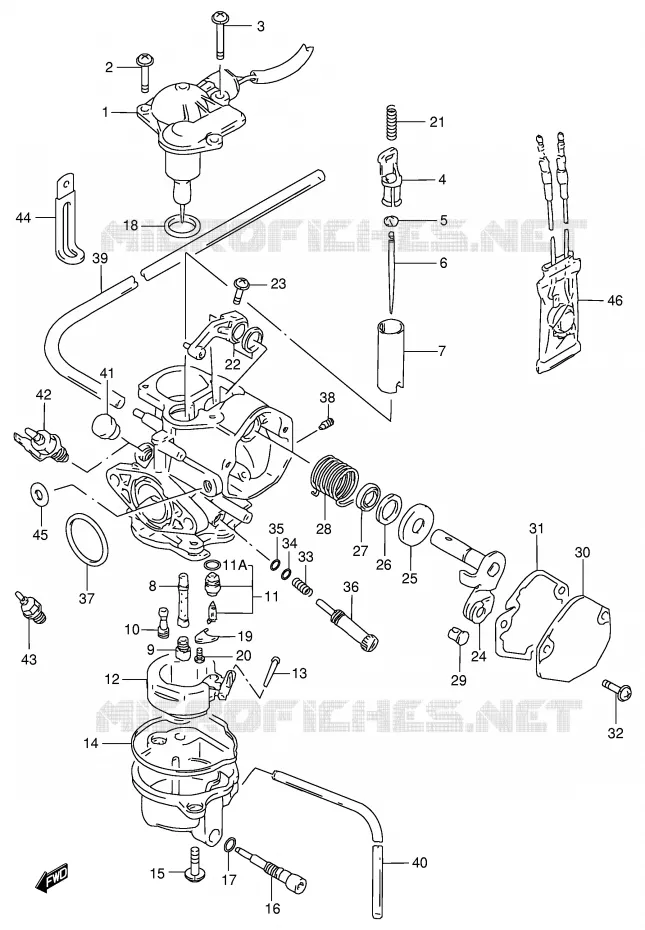 CARBURATEUR Suzuki SCOOTER 100 ADDRESS 1997  AG100V(E71)