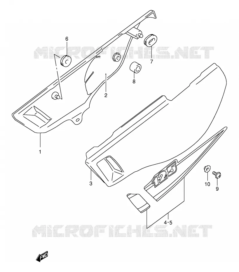 CARENAGES ARRIERE  (MODELE K1) Suzuki MOTO 125 DR 2002  DR125SEK2(E2)