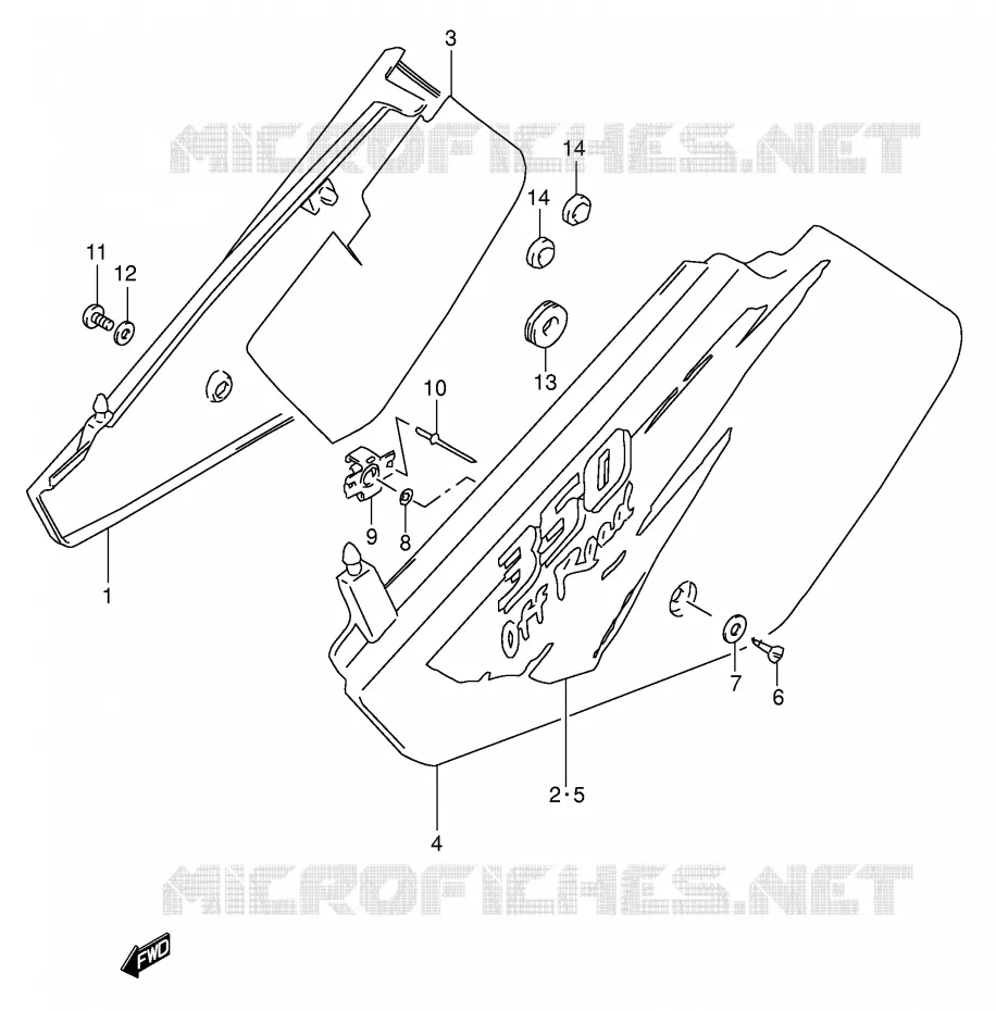 CARENAGES ARRIERE  (MODELE T) Suzuki MOTO 350 DR 1994  DR350R(E1)