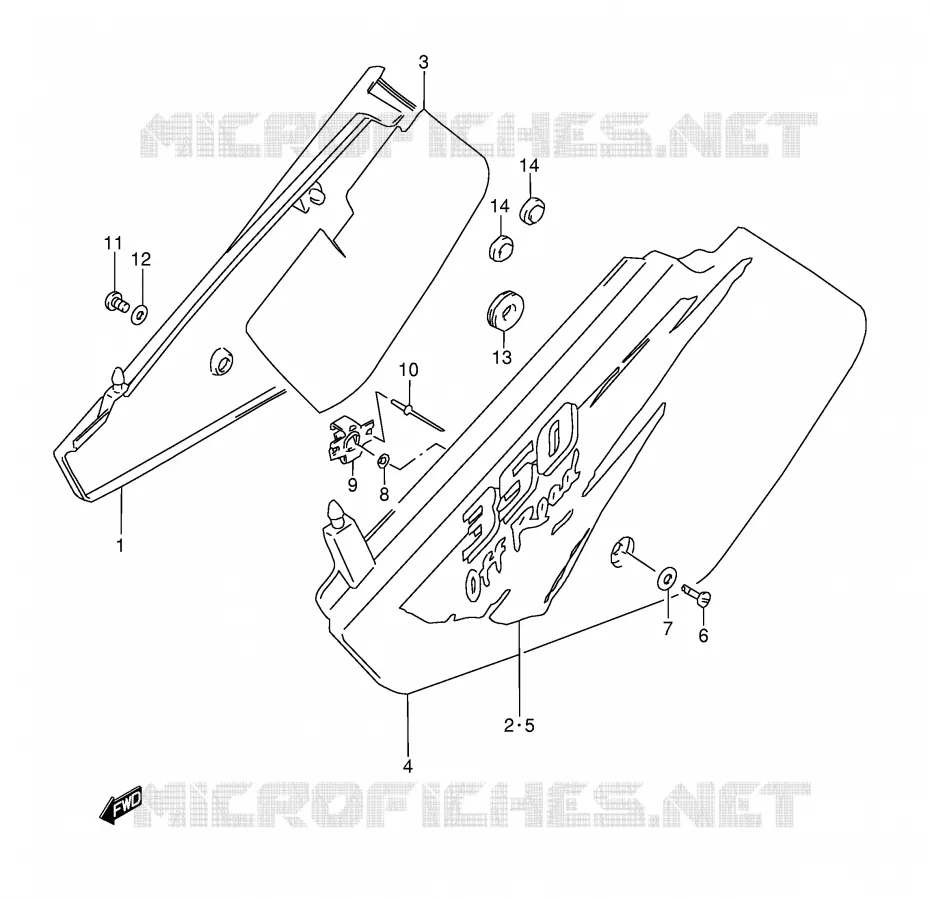CARENAGES ARRIERE  (MODELE T) Suzuki MOTO 350 DR 1996  DR350T(E3)