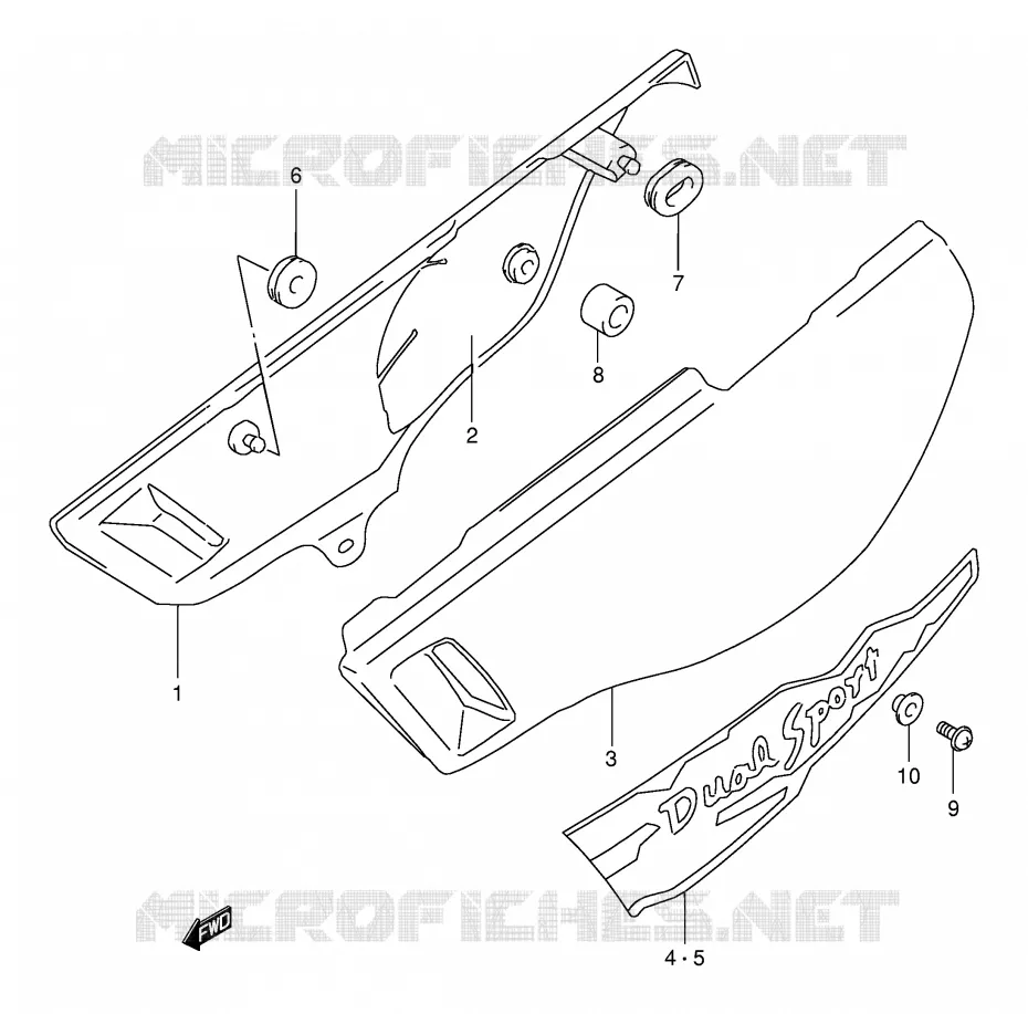 CARENAGES ARRIERE  (MODELE V) Suzuki MOTO 125 DR 1997  DR125SEV(E4)