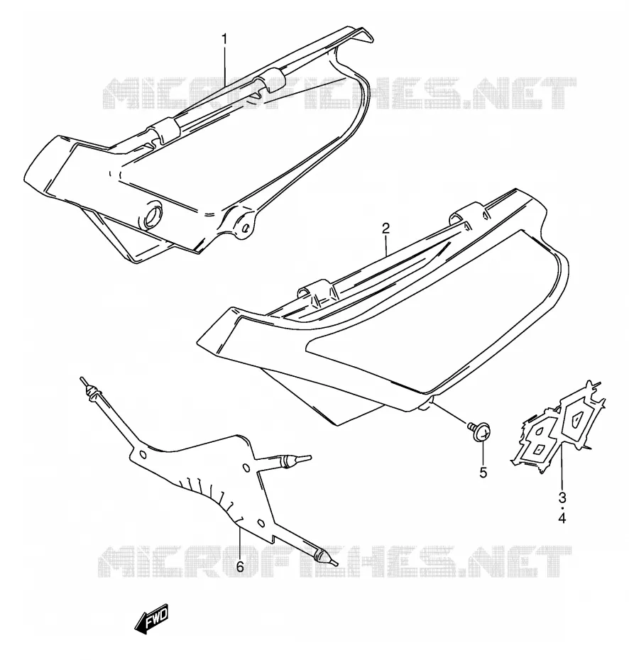 CARENAGES ARRIERE Suzuki MOTO 80 DS 2000  DS80Y(E24)