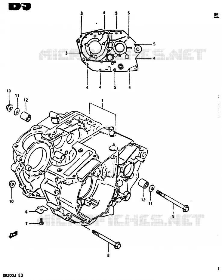 CARTER Suzuki MOTO 200 DR 1986  DR200G(G/H/J)