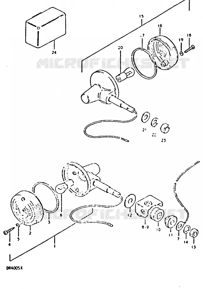 CLIGNOTANTS (E16, E18) Suzuki MOTO 400 DR 1981  DR400SX(T/X)