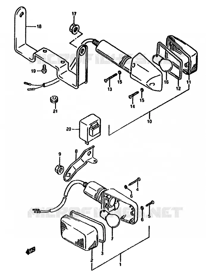 CLIGNOTANTS (MODELE N/P) Suzuki MOTO 650 DR 1994  DR650RR(N/P/R)