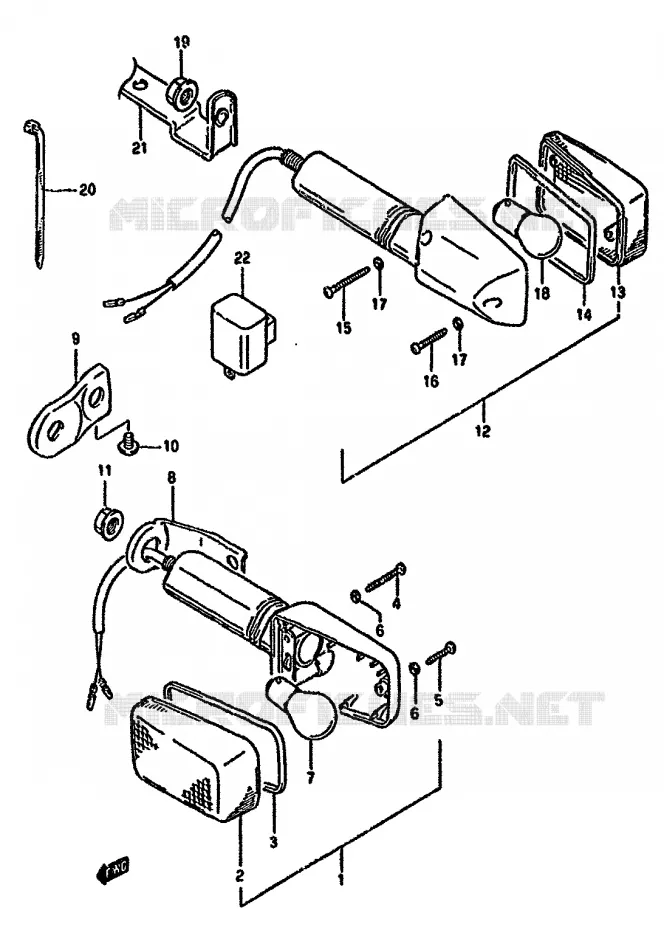 CLIGNOTANTS Suzuki MOTO 350 DR 1993  DR350SUP(L/M/N/P/R)