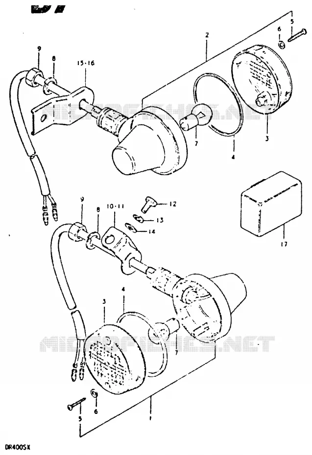 CLIGNOTANTS Suzuki MOTO 400 DR 1981  DR400SX(T/X)