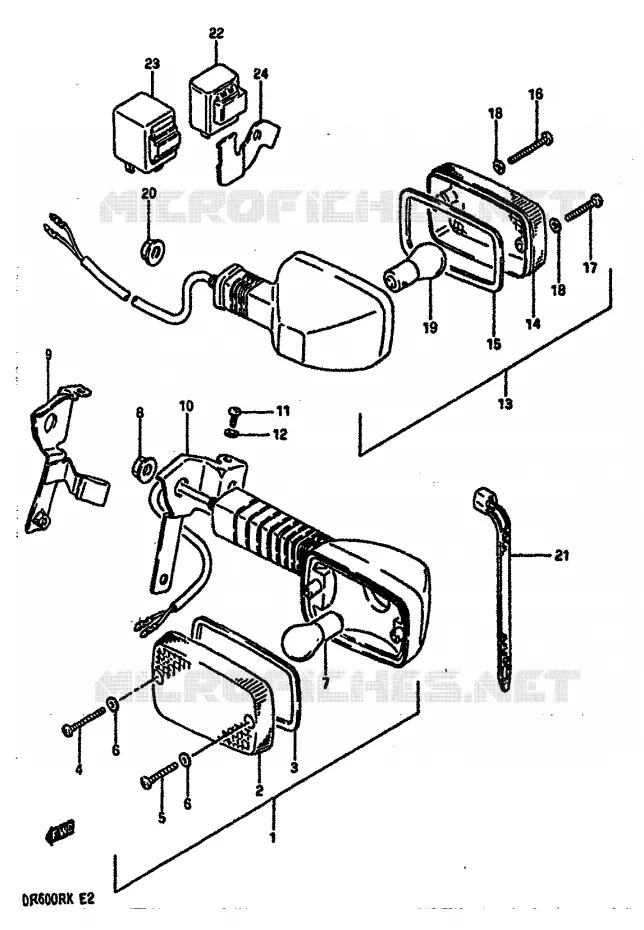 CLIGNOTANTS Suzuki MOTO 600 DR 1987  DR600RUH(E2)