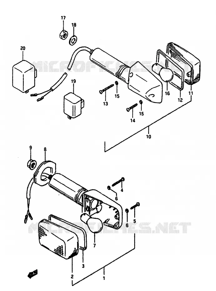 CLIGNOTANTS Suzuki MOTO 650 DR 1991  DR650RSM(L/M)