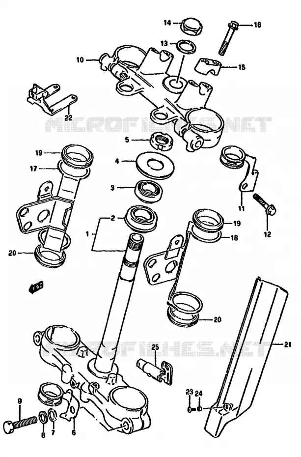 COLONNE DE DIRECTION (DR350SHN/SHP/SHR) Suzuki MOTO 350 DR 1993  DR350SHP(L/M/N/P/R)