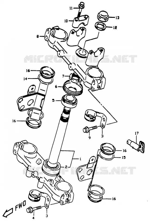 COLONNE DE DIRECTION (E24) Suzuki MOTO 350 DR 1999  DR350X(V/W/X)