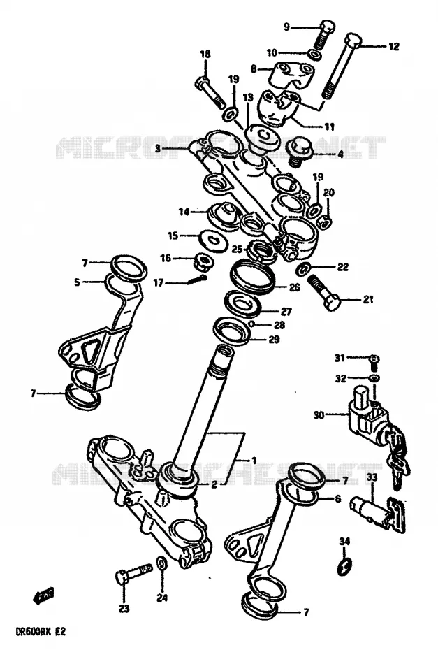 COLONNE DE DIRECTION Suzuki MOTO 600 DR 1988  DR600RJ(E2)