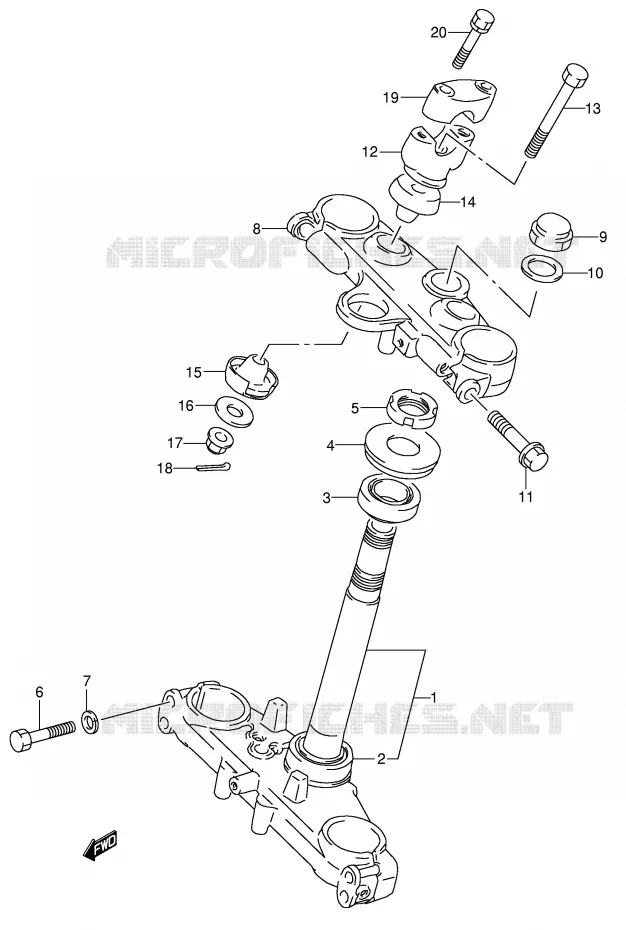 COLONNE DE DIRECTION Suzuki MOTO 650 DR 1995  DR650RSES(E4)