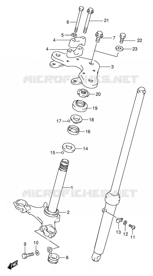 COLONNE DE DIRECTION Suzuki MOTO 80 DS 1996  DS80T(E24)