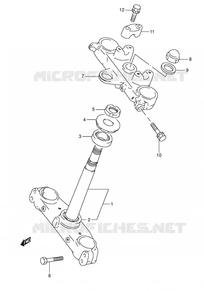COLONNE DE DIRECTION Suzuki MOTO 800 DR 1991  DR800SUM(E4)