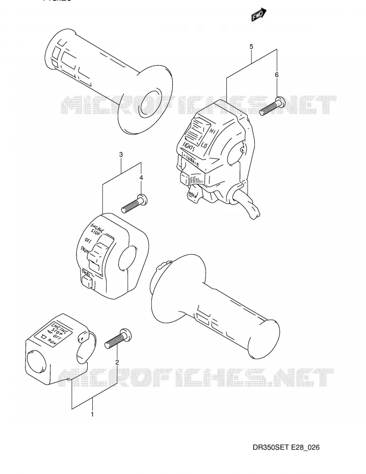 COMMODOS (MODELE L/M/N/P/R/S) Suzuki MOTO 350 DR 1991  DR350SM(E28)