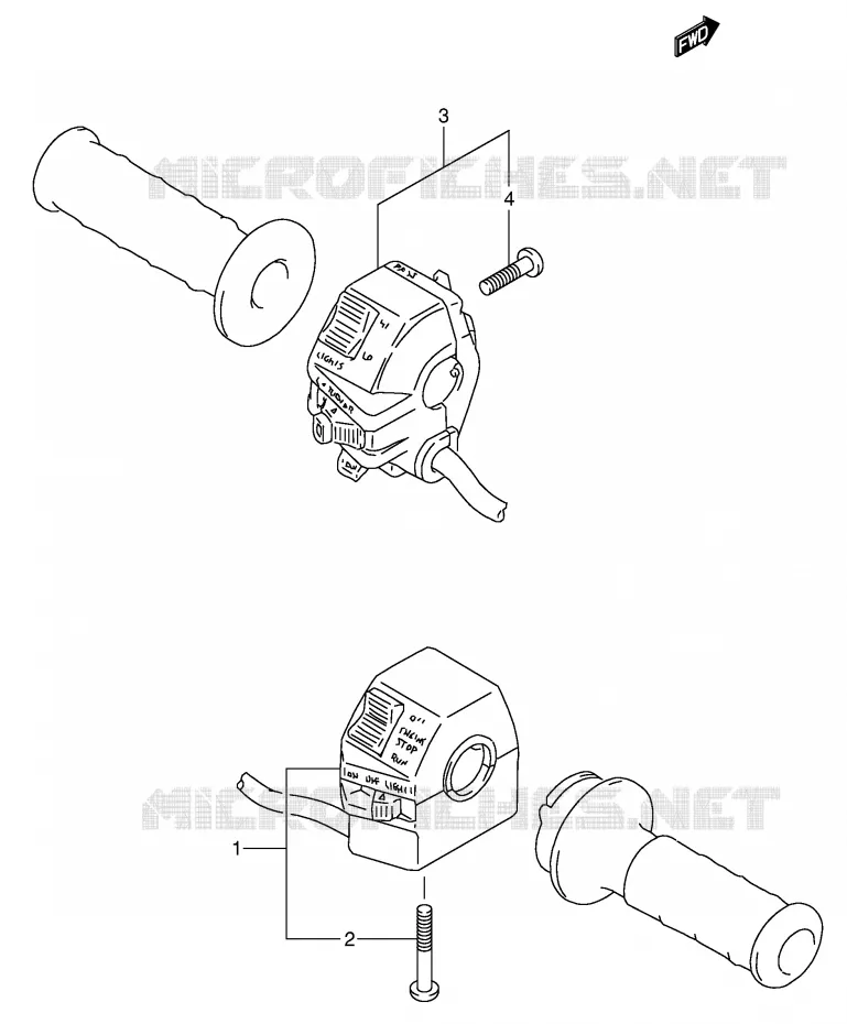 COMMODOS (MODELE M/N/P/R/S) Suzuki MOTO 650 DR 1994  DR650RSER(E4)