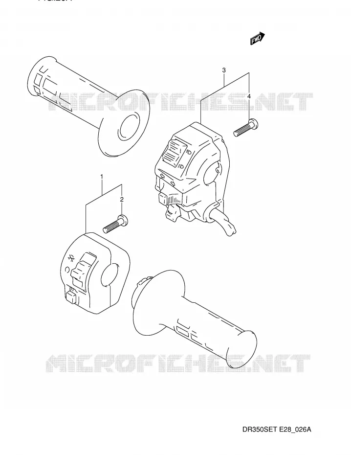 COMMODOS (MODELE T) Suzuki MOTO 350 DR 1993  DR350SP(E28)