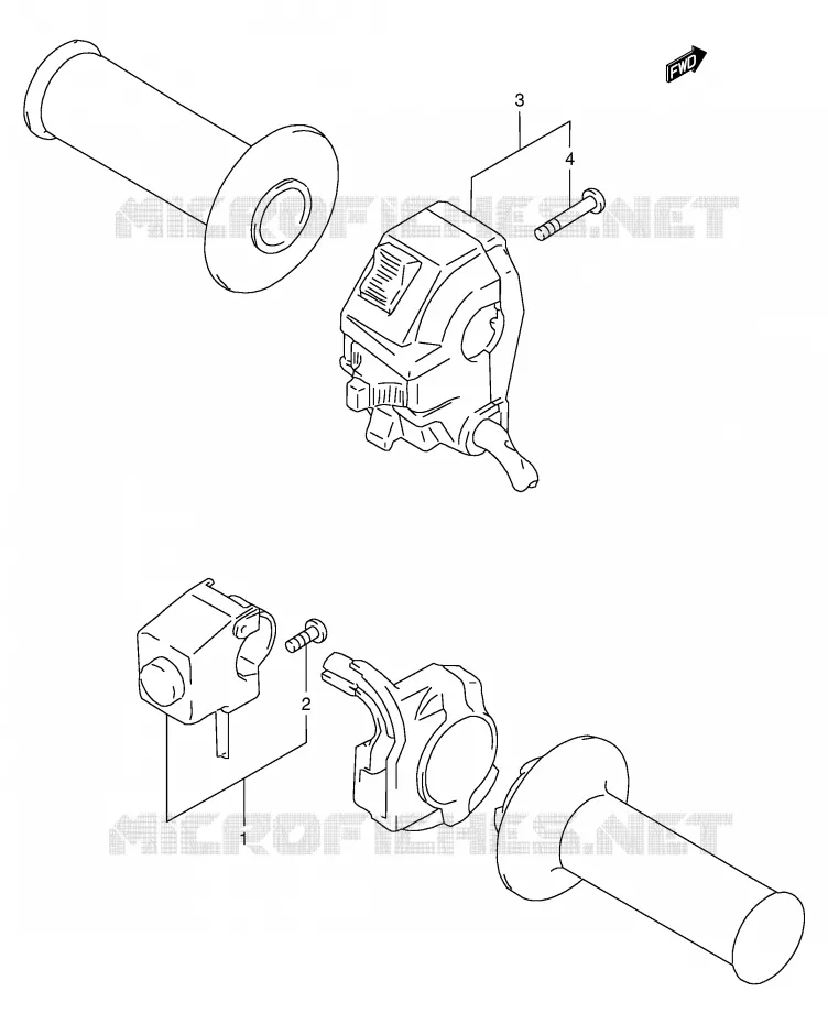 COMMODOS (MODELE W/X,E24) Suzuki MOTO 350 DR 1998  DR350W(E1)