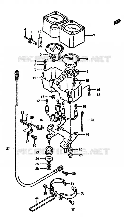 COMPTEUR (DR350SHN/SHP/SHR) Suzuki MOTO 350 DR 1991  DR350SM(L/M/N/P/R)