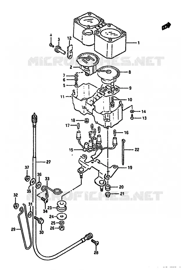 COMPTEUR (DR350SL/SM/SN/SP/SR) Suzuki MOTO 350 DR 1990  DR350SL(L/M/N/P/R)