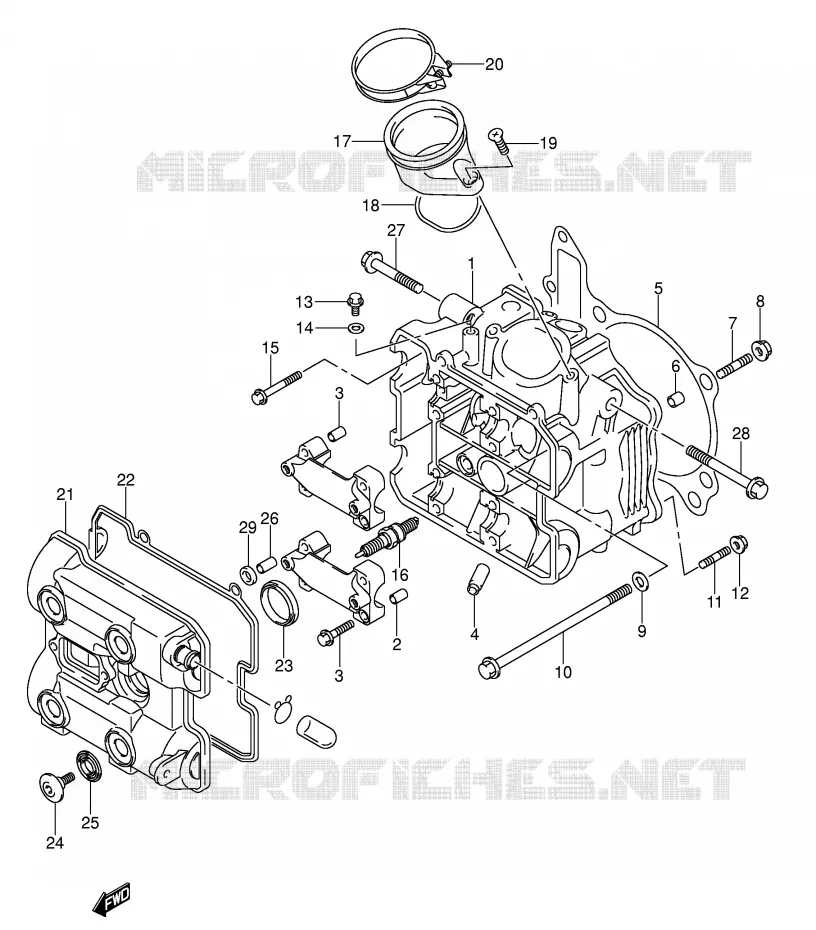 CULASSE AVANT Suzuki MOTO 1000 V-STROM 2003  DL1000K3(E2)