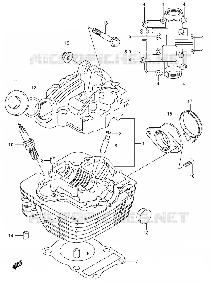 CULASSE Suzuki MOTO 125 DR-Z 2003  DR-Z125K3(E3/E28)