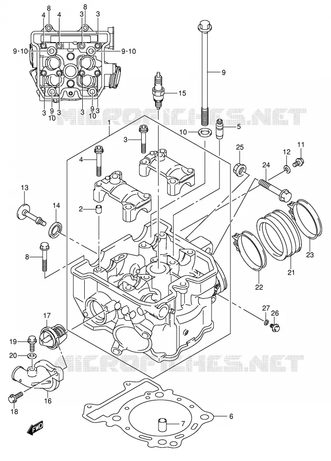 CULASSE Suzuki MOTO 400 DR-Z 2000  DR-Z400SY(E2)