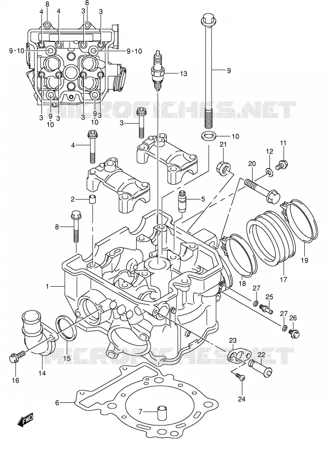 CULASSE Suzuki MOTO 400 DR-Z 2007  DR-Z400EK7(E1)