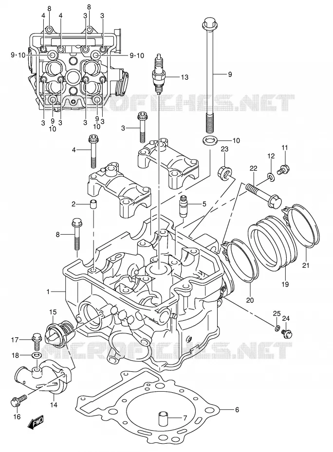 CULASSE Suzuki MOTO 400 DR-Z 2009  DR-Z400SK9(E3/E28)