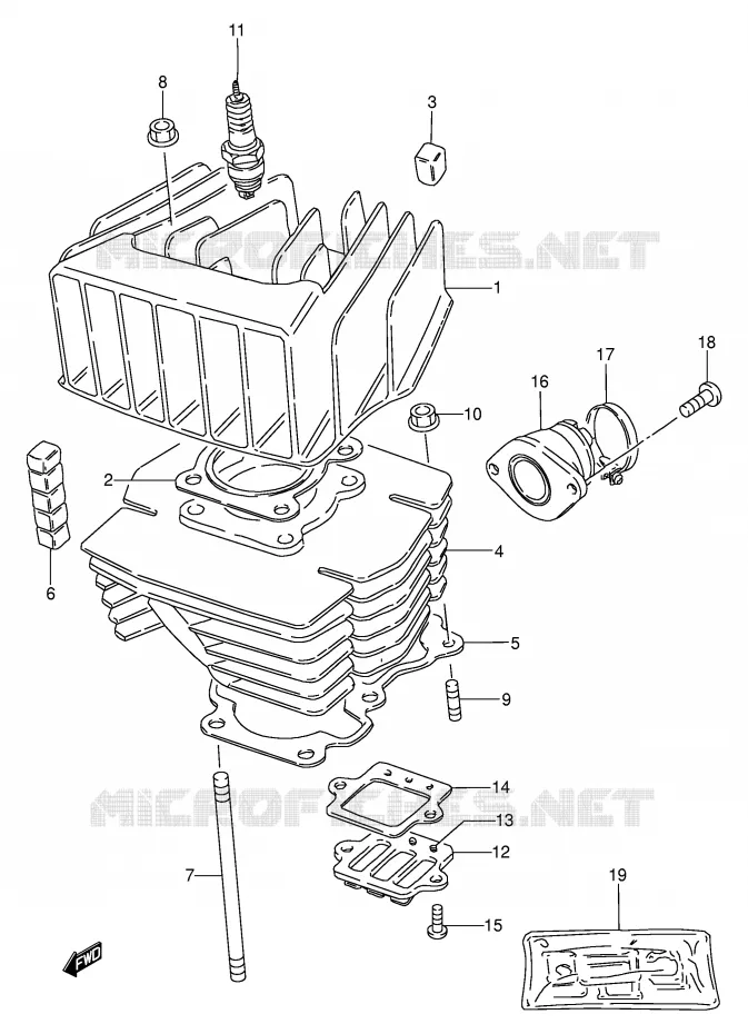 CYLINDRE Suzuki MOTO 100 AP 1994  AX100R(E94)