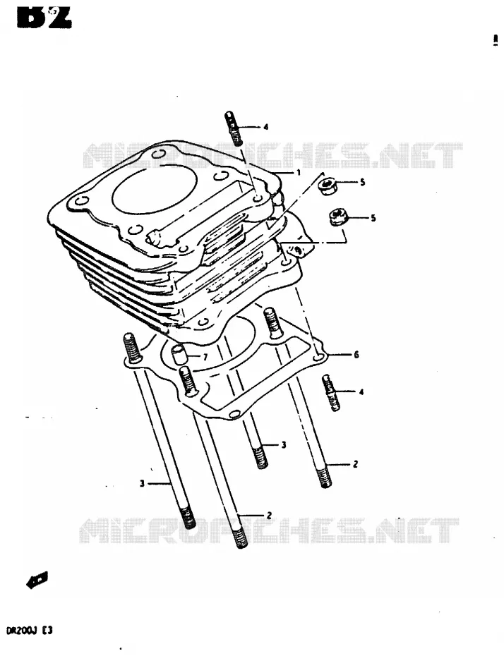 CYLINDRE Suzuki MOTO 200 DR 1986  DR200G(G/H/J)