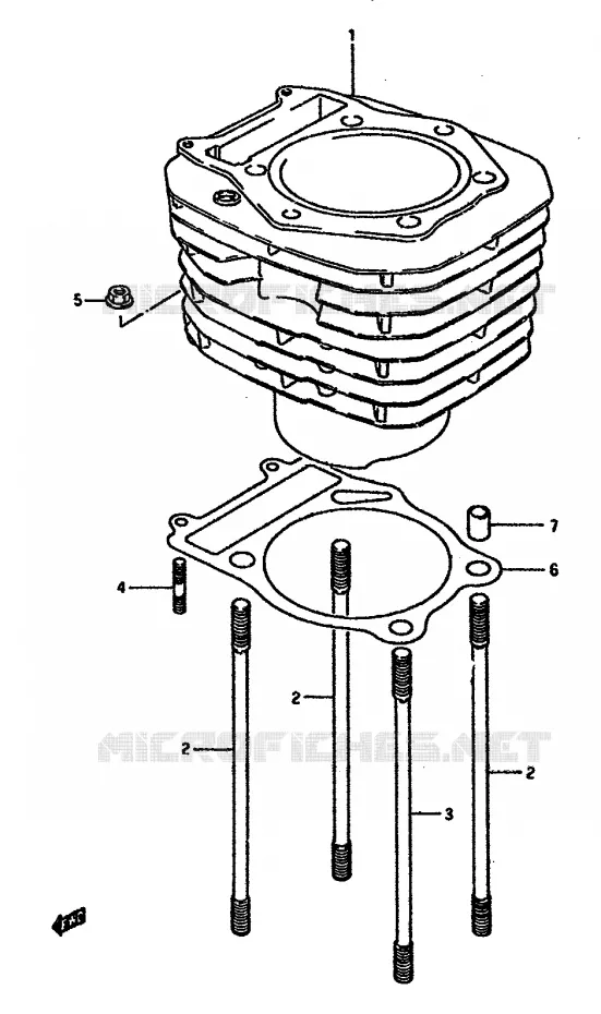 CYLINDRE Suzuki MOTO 600 DR 1986  DR600SUG(E2)
