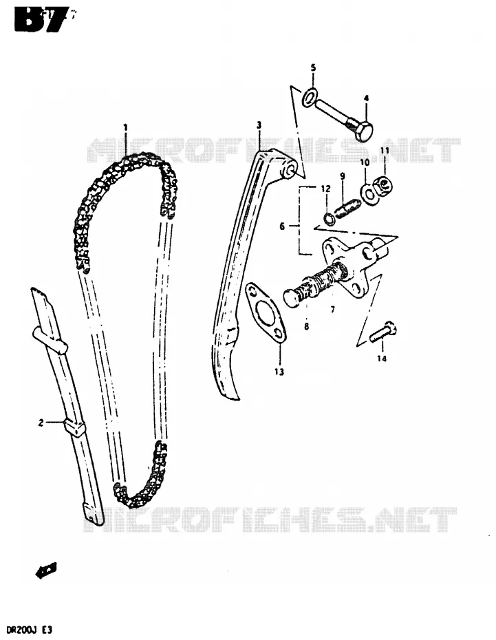 DISTRIBUTION Suzuki MOTO 200 DR 1986  DR200G(G/H/J)