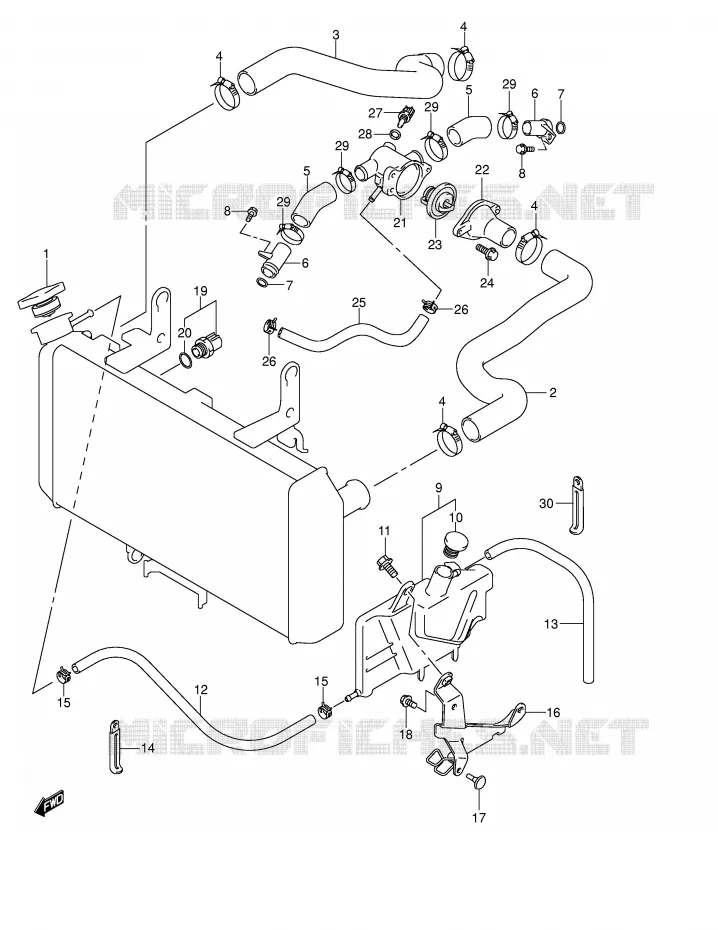 DURITE DE RADIATEUR Suzuki MOTO 650 V-STROM 2004  DL650U3K4(E2)