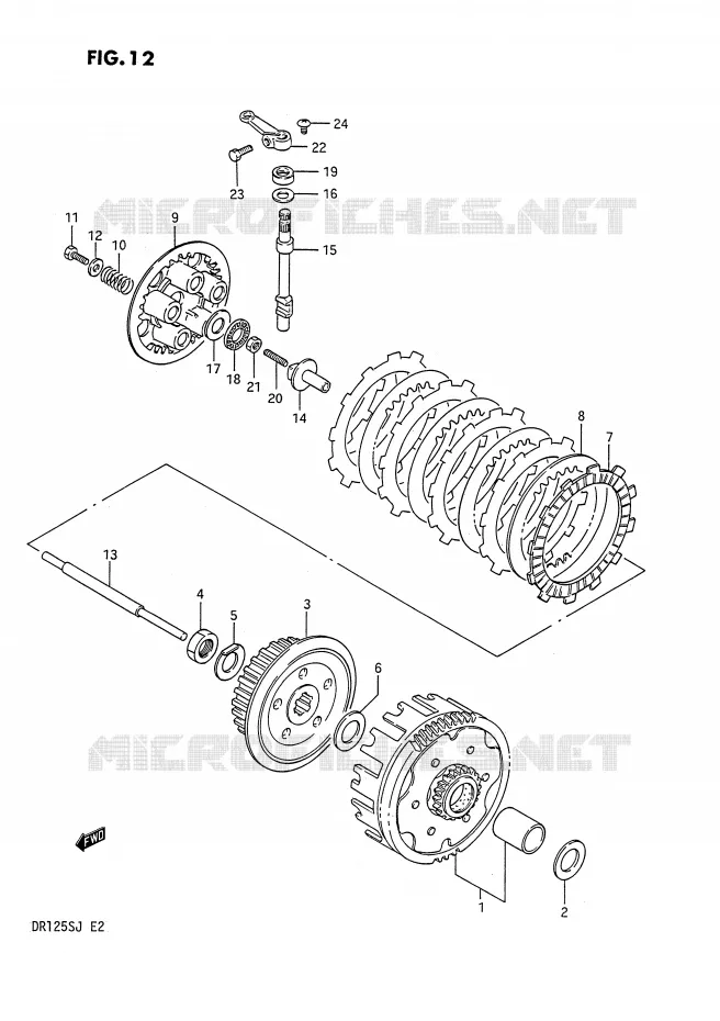 EMBRAYAGE Suzuki MOTO 125 DR 1988  DR125SJ(E2)