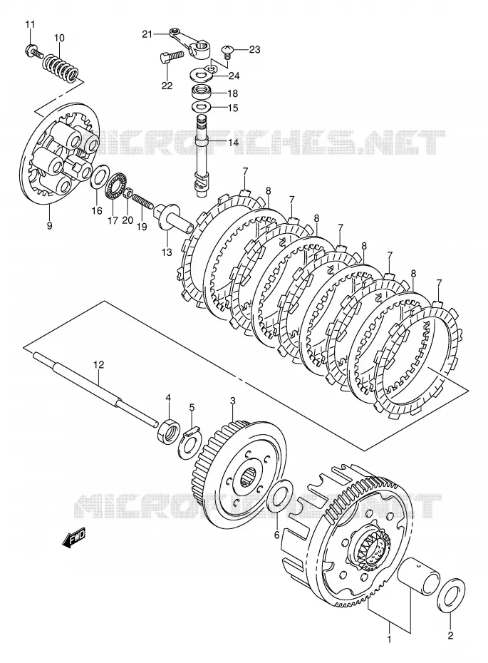 EMBRAYAGE Suzuki MOTO 125 DR-Z 2006  DR-Z125LK6(E3/E28)