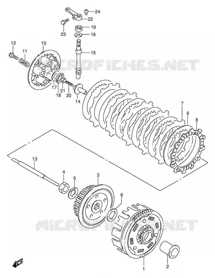 EMBRAYAGE Suzuki MOTO 200 DF 1998  DF200EW