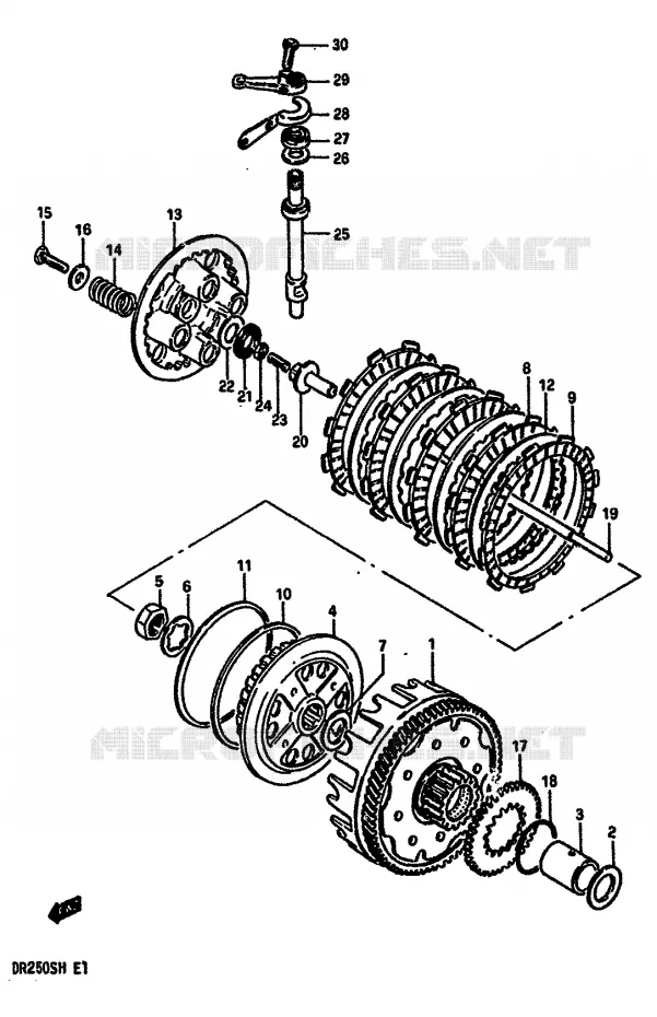 EMBRAYAGE Suzuki MOTO 250 DR 1986  DR250SG(E/F/G/H)