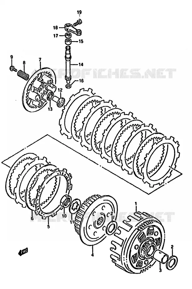 EMBRAYAGE Suzuki MOTO 350 DR 1994  DR350SHR(L/M/N/P/R)