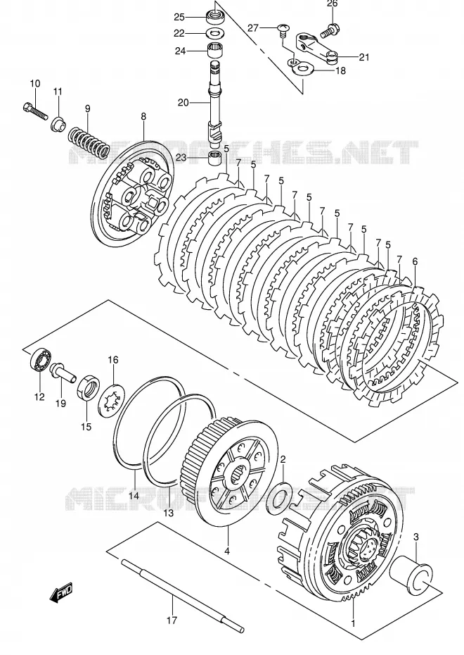 EMBRAYAGE Suzuki MOTO 400 DR-Z 2000  DR-Z400Y(E1)