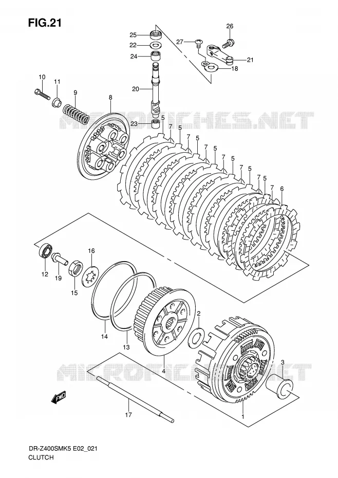 EMBRAYAGE Suzuki MOTO 400 DR-Z 2005  DR-Z400SMUK5(E2)