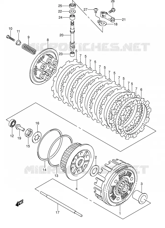 EMBRAYAGE Suzuki MOTO 400 DR-Z 2007  DR-Z400EK7(E3/E28)