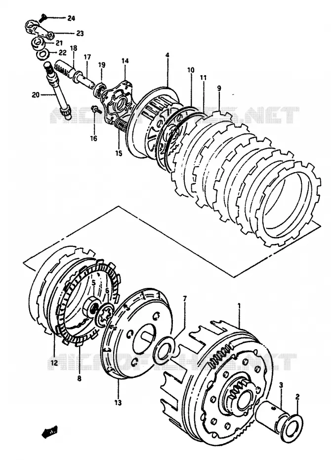 EMBRAYAGE Suzuki MOTO 650 DR 1990  DR650SL(L/M)