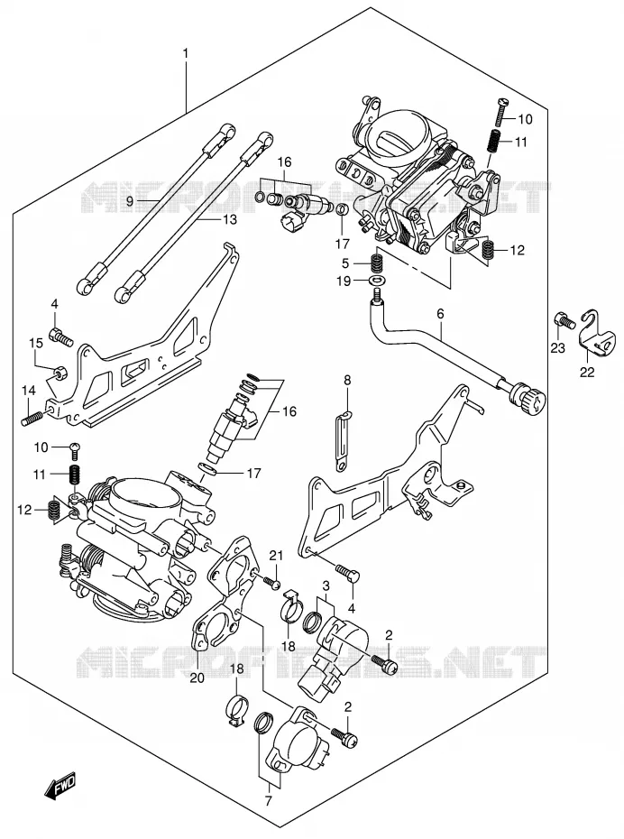 ENSEMBLE INJECTION Suzuki MOTO 1000 V-STROM 2003  DL1000K3(E2)