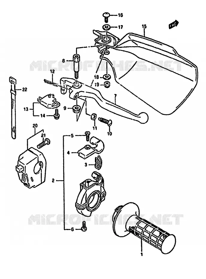 ENSEMBLE LEVIER - COMMODO DROIT (DR350SL/SM,DR350SN/SP/SR E24) Suzuki MOTO 350 DR 1991  DR350SM(L/M/N/P/R)